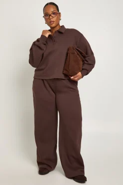 Plus joggeurs à jambes larges boutonnés