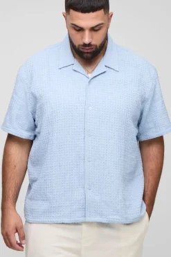 boohooMAN Plus Jumbo Waffle Regular Revere Shirt<Homme Ensembles|Tout Afficher