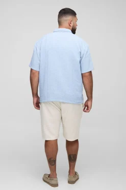 boohooMAN Plus Jumbo Waffle Regular Revere Shirt<Homme Ensembles|Tout Afficher