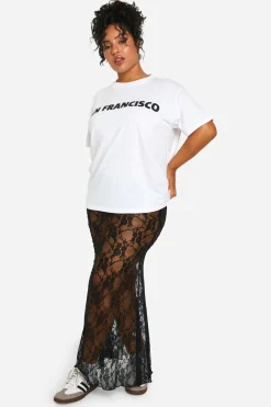 Plus Jupe Colonne Maxi en Dentelle Plus