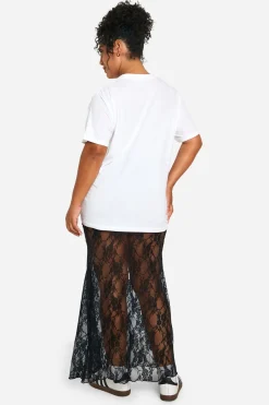 Plus Jupe Colonne Maxi en Dentelle Plus