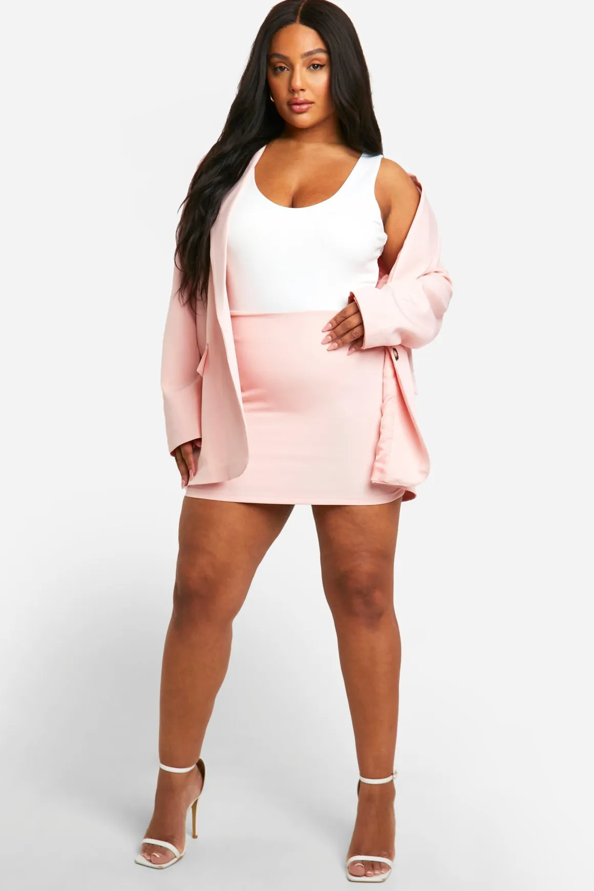 Plus Jupe Micro-Mini Tissée Grande Taille