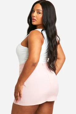 Plus Jupe Micro-Mini Tissée Grande Taille