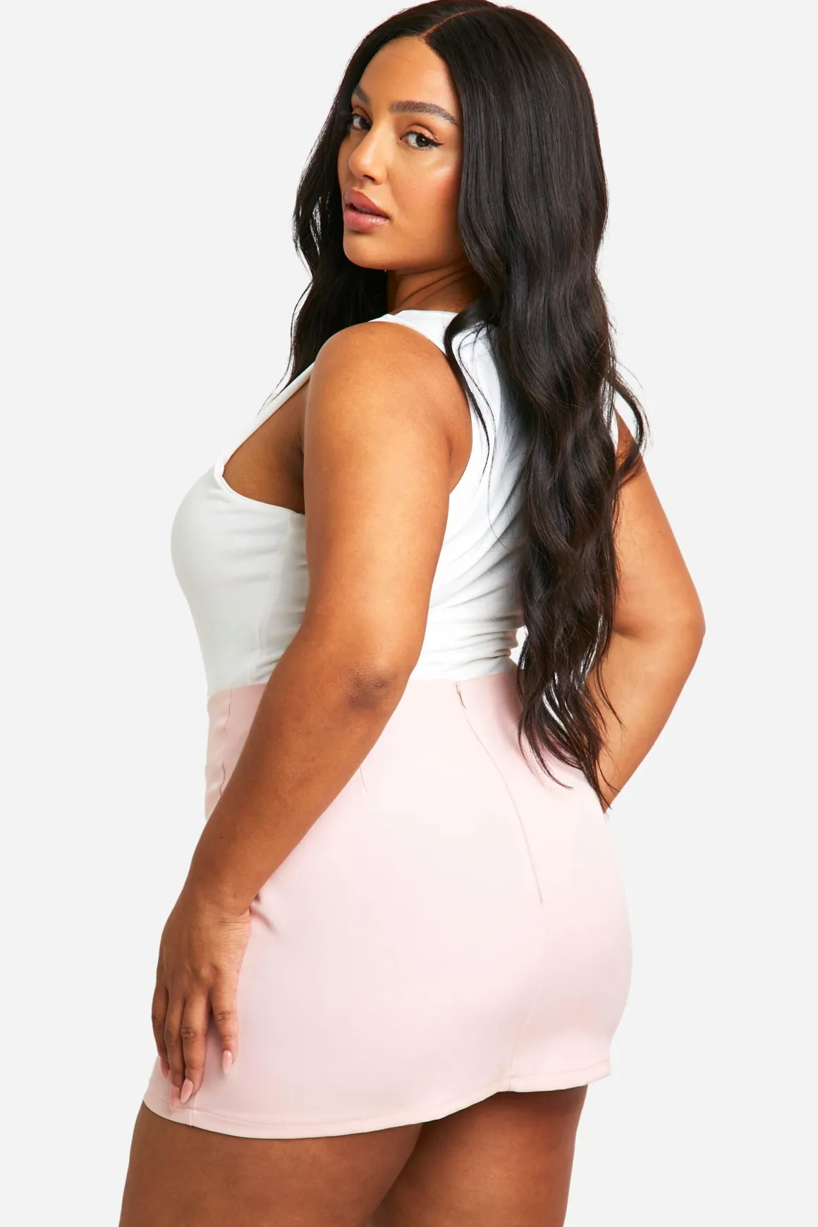 Plus Jupe Micro-Mini Tissée Grande Taille