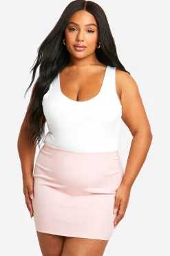 Plus Jupe Micro-Mini Tissée Grande Taille