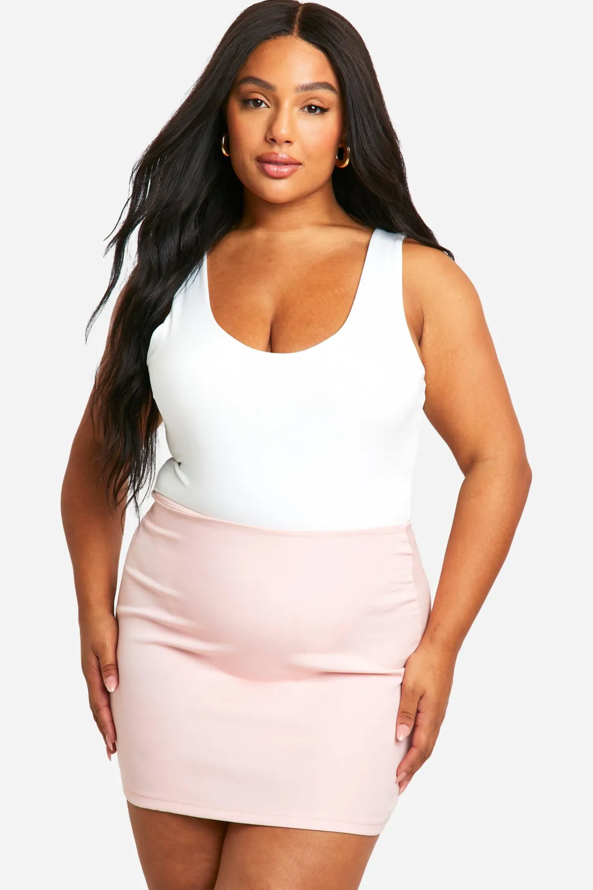 Plus Jupe Micro-Mini Tissée Grande Taille