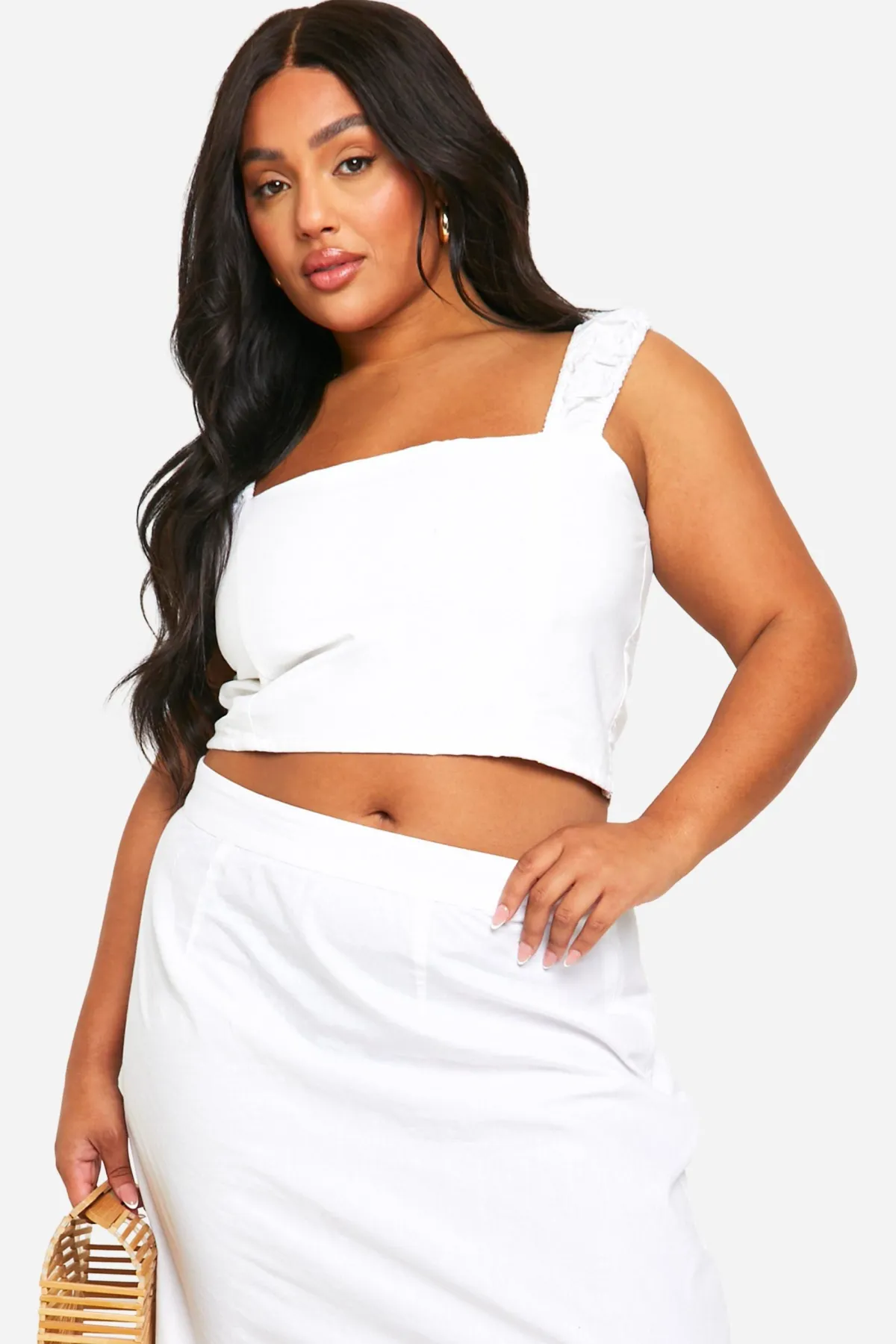 boohoo Plus Jupe Midaxi Brodée en Tissu Tissé<Femme Jupes|Jupes