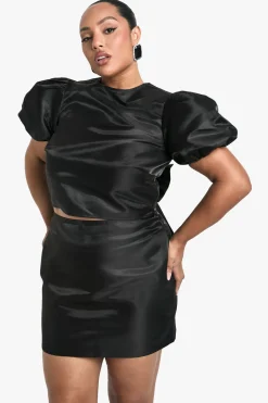 boohoo Plus Jupe Mini Taffeta<Femme Jupes|Jupes