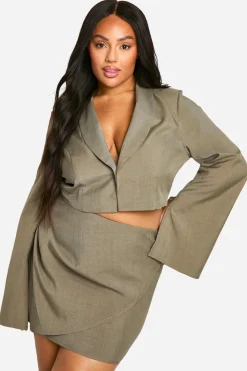 Plus Jupe Portefeuille Ajustée Grande Taille