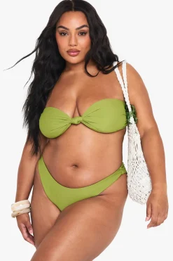 Plus Knot Detail Bandeau Bikini Top