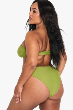 Plus Knot Detail Bandeau Bikini Top