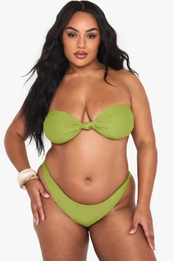Plus Knot Detail Bandeau Bikini Top