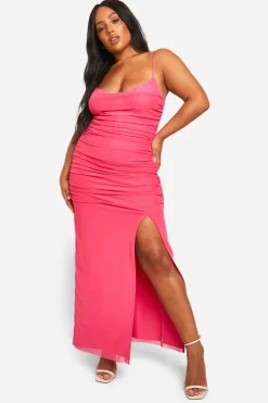 Plus Lace Power Mesh Bandage Dress