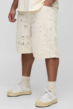 Plus Lasered Super Distressed Jorts