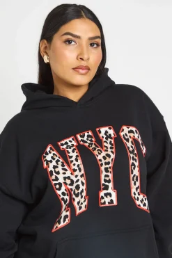 PLUS LEOPARD NYC OVERSIZED HOODIE