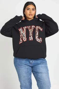 PLUS LEOPARD NYC OVERSIZED HOODIE