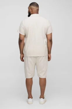 Plus Linen Chemise à manches courtes coupe régulière