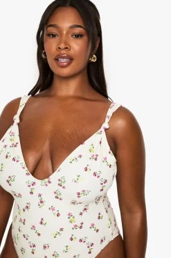 boohoo PLUS MAILLLOT DE BAIN NOUÉ IMPRIMÉ<Femme Maillots De Bain|Tenues De Plage