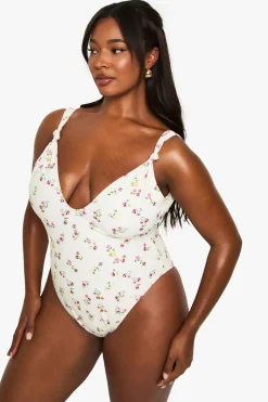 boohoo PLUS MAILLLOT DE BAIN NOUÉ IMPRIMÉ<Femme Maillots De Bain|Tenues De Plage