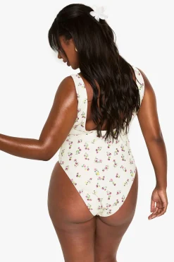 boohoo PLUS MAILLLOT DE BAIN NOUÉ IMPRIMÉ<Femme Maillots De Bain|Tenues De Plage