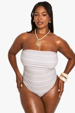 Plus Maillots de Bain Essentials Bandeau Rayé