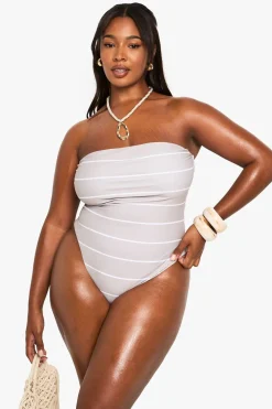 Plus Maillots de Bain Essentials Bandeau Rayé