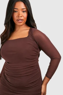Plus Mesh Bodycon Dress
