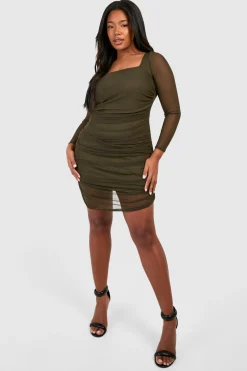 Plus Mesh Bodycon Dress