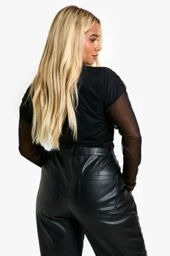 Plus Mesh Long Sleeve Bodysuit