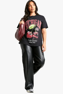 PLUS MICHIGAN CHERRY T-SHIRT SURDIMENSIONNÉ