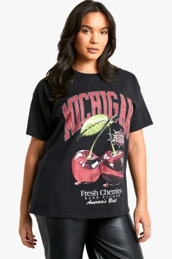 PLUS MICHIGAN CHERRY T-SHIRT SURDIMENSIONNÉ