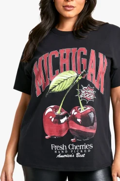 PLUS MICHIGAN CHERRY T-SHIRT SURDIMENSIONNÉ