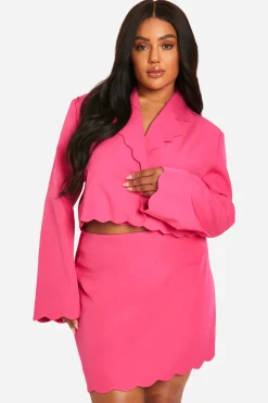 boohoo Plus Mini-Jupe Scallop<Femme Tailleurs|Ensembles