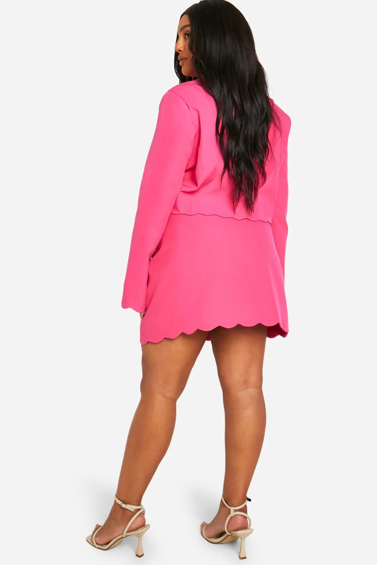 boohoo Plus Mini-Jupe Scallop<Femme Tailleurs|Ensembles