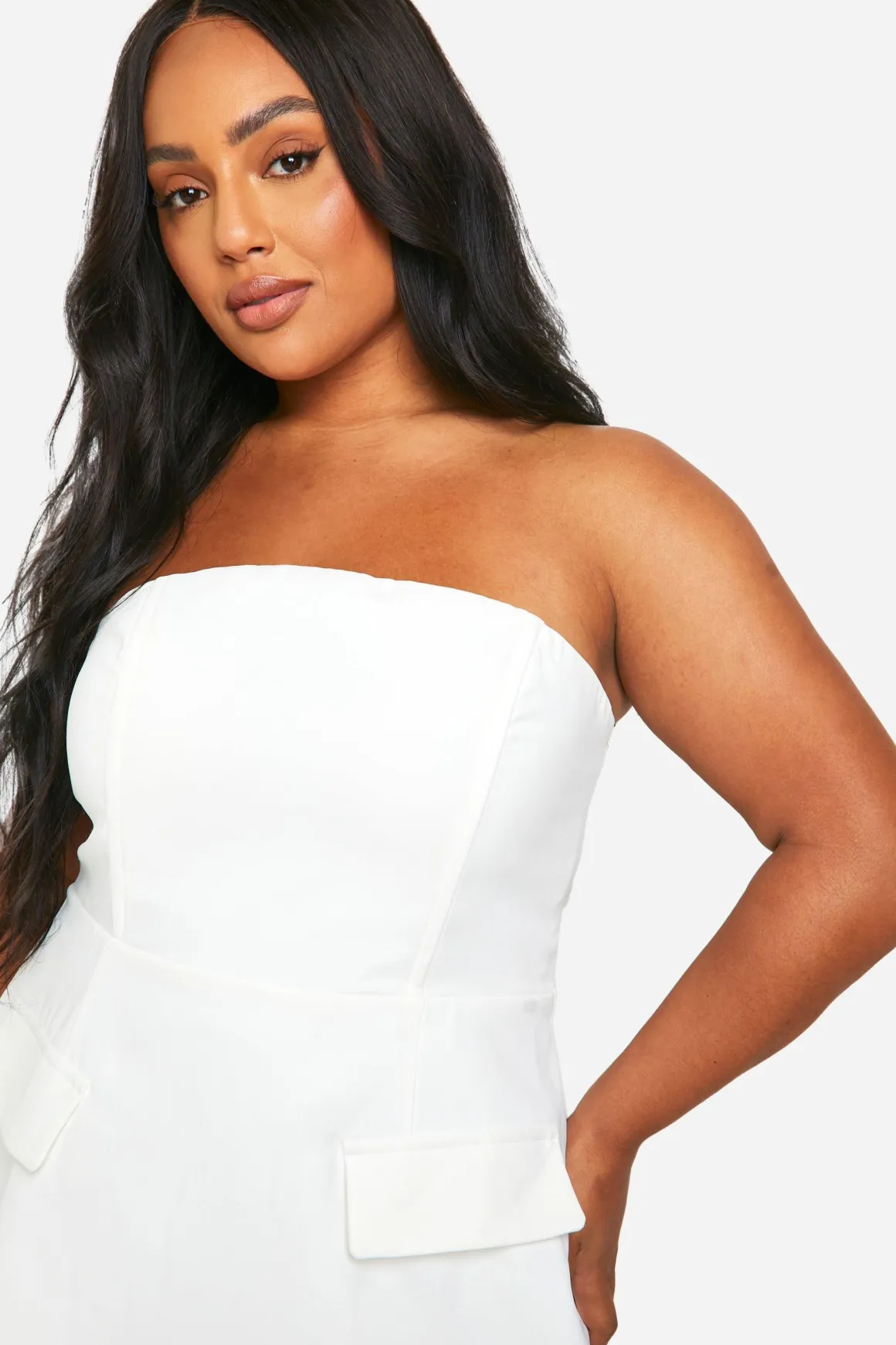 Plus Mini Robe Bandeau Structurée