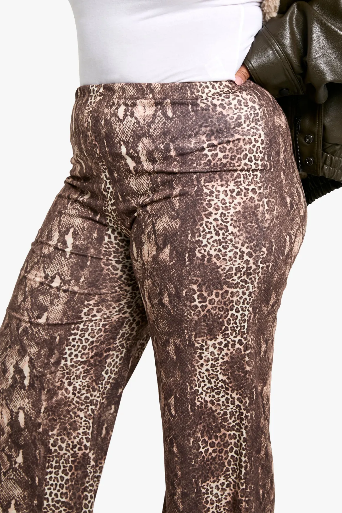 Plus Mixed Animal Print Wide Leg trousers