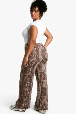 Plus Mixed Animal Print Wide Leg trousers