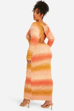 boohoo Plus Ombre Robe midaxi en maille duveteuse<Femme Pulls Et Gilets|Toutes Les Mailles