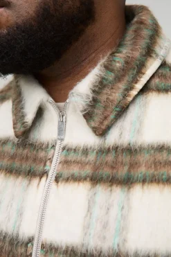 Plus Overshirt Boxy à Carreaux Brossés