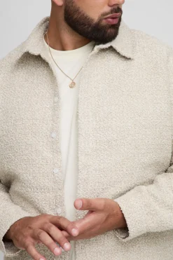 Plus overshirt en bouclé oversize à coupe boxy avec ourlet bungee