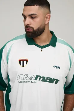 Plus Oversized Boxy OFCLMAN Moto Panel Haut Sportif