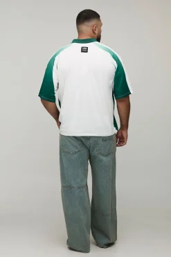 Plus Oversized Boxy OFCLMAN Moto Panel Haut Sportif