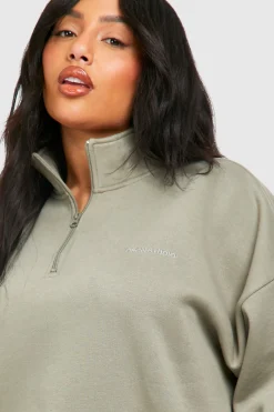 Plus Oversized Half Zip And Legging Set