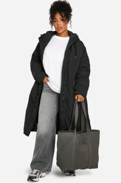 Plus Oversized Maxi Parka Matelassé