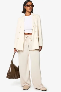 boohoo PLUS PANTALON AMPLE À JAMBES LARGES AVEC CORDON DE SERRAGE<Femme Pantalons