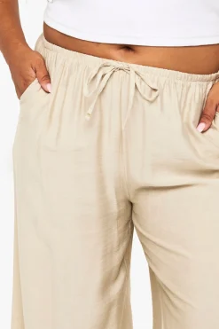 Plus Pantalon ample tissé à cordon de serrage à jambes larges