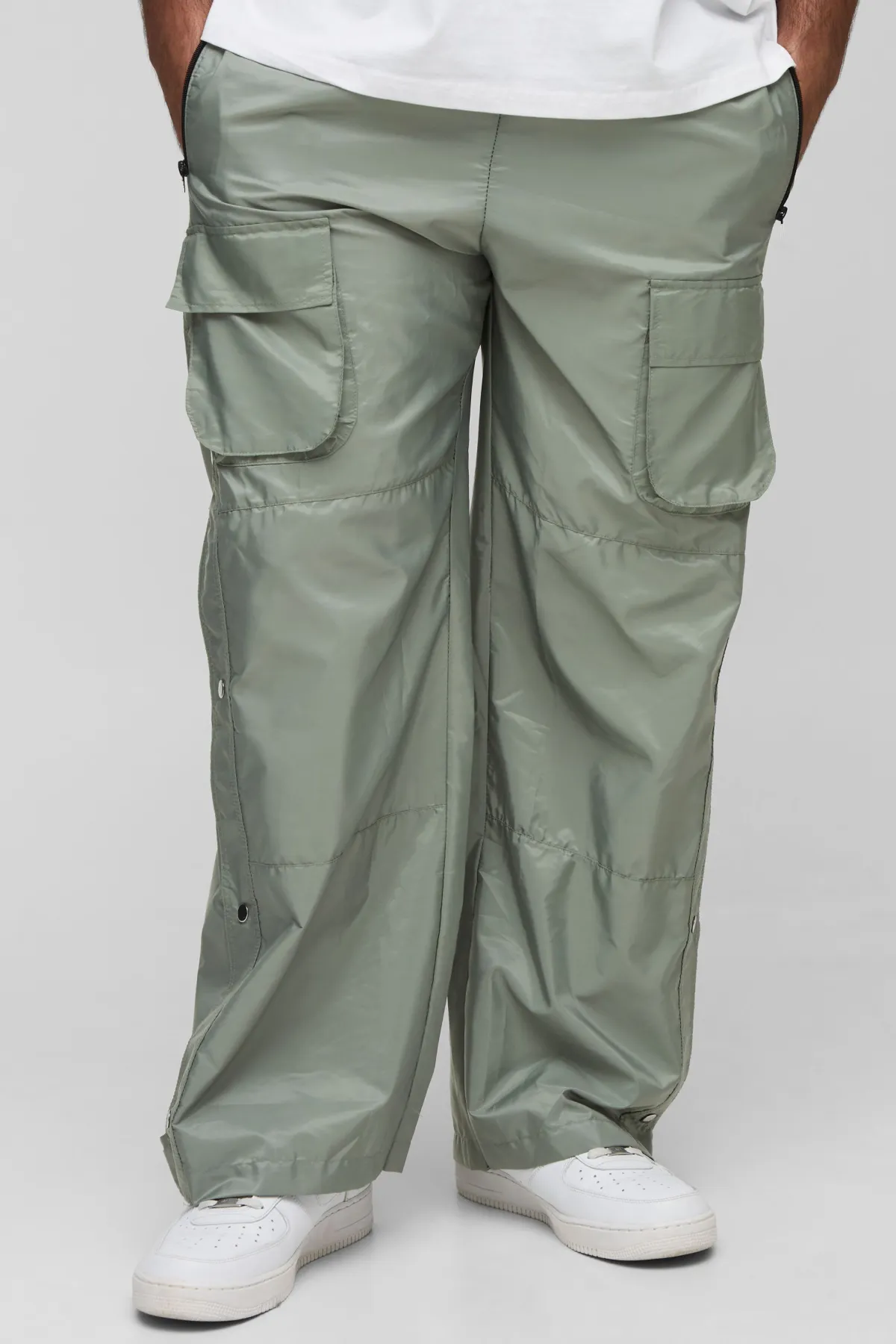boohooMAN Plus Pantalon Cargo Décontracté à Taille Élastiquée<Homme Tout Afficher|Pantalons Grande Taille