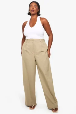 Plus Pantalon droit avec détail de couture sur mesure