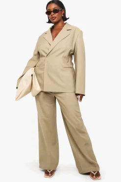 Plus Pantalon droit avec détail de couture sur mesure