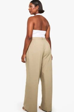 Plus Pantalon droit avec détail de couture sur mesure